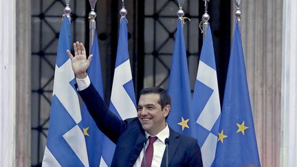 Le Premier ministre grec, Alexis Tsipras, à Athènes le 22 juin 2018, après l'accord historique trouvé avec les ministres de l'euro groupe sur l'échelonnement de la dette grecque et le retour du pays sur les marchés financiers. (MAXPPP)