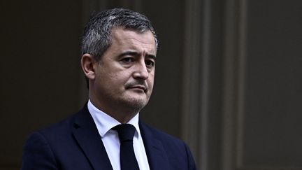 Le nouveau ministre de la Justice, Gérald Darmanin, lors de sa cérémonie de passation à Paris, le 24 décembre 2024. (JULIEN DE ROSA / AFP)