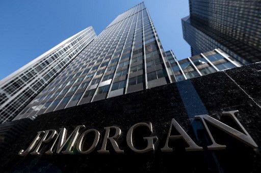 Le siège mondial de la banque JPMorgan Chase &amp; Co. à New York, le 17 avril 2019. (JOHANNES EISELE / AFP)