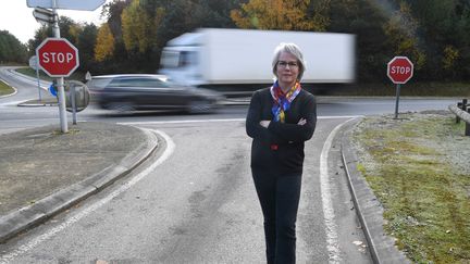 Jacline Mouraud, l'une des figures des "gilets jaunes", le 13 novembre 2018, en Bretagne. (DAMIEN MEYER / AFP)