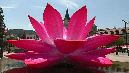 Fleur de lotus géante du designer coréen Jeong Hwa Choi 
 (Capture d&#039;image France 3/Culturebox)