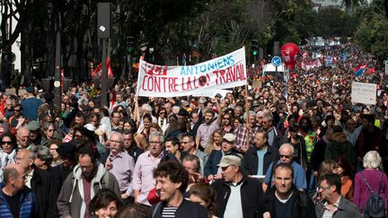 Manifestants à Paris le 12 septembre 2017. (YANN BOHAC / CITIZENSIDE)