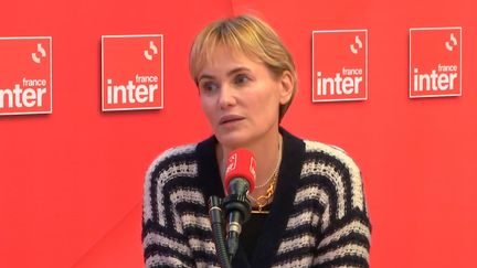 L'actrice Judith Godrèche, invitée de la matinale de France Inter jeudi 8 février. (FRANCE INTER/ RADIO FRANCE)