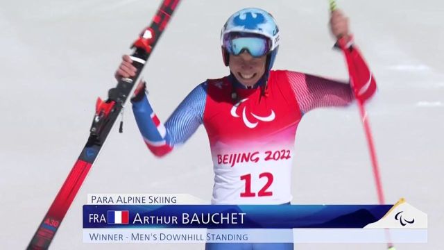 Première médaille d'or pour les Bleus dans ces Jeux paralympiques de Pékin ! Après avoir pris l'argent il y a quatre ans, Arthur Bauchet devient champion paralympique de descente !