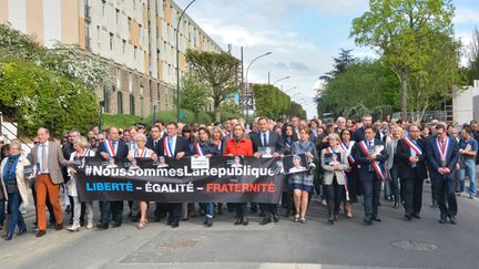 &nbsp; (Marche blanche à Villejuif ce samedi © Maxppp)