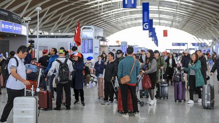 Shanghai International Airport (China), April 4, 2024. (STRINGER / IMAGINECHINA VIA AFP)