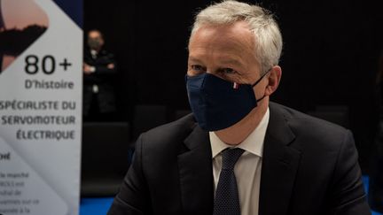 Le ministre de l'Economie, Bruno Le Maire, lors d'une conférence de presse,&nbsp; (ANDREA SAVORANI NERI / NURPHOTO / AFP)