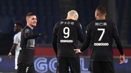 Marco Verratti a inscrit un doublé face à Remis, dimanche 23 janvier 2022. (CHRISTOPHE PETIT TESSON / EPA)