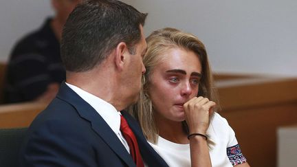 Michelle Carter durant son procès, le 3 août 2017 à&nbsp;Taunton dans le Massachusetts (Etats-Unis).&nbsp; (MATT WEST/AP/SIPA / AP)