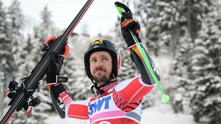 Marcel Hirscher, le 12 janvier 2019 à&nbsp;Adelboden (Suisse).&nbsp; (FABRICE COFFRINI / AFP)