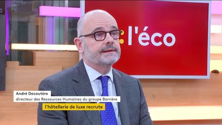 Invité de Stéphane Dépinoy dans ":l'éco", André Decoutère, DRH du groupe Barrière, est venu à l'occasion de la grande campagne de recrutement que le groupe a lancé en France.