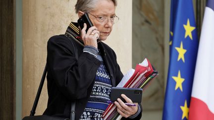 Elisabeth Borne on December 12, 2023 at the Elysée.  (LUDOVIC MARIN / AFP)