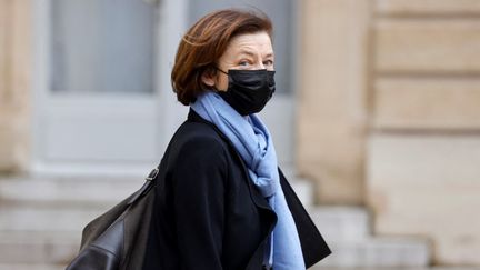 Florence Parly quitte le palais de l'Elysée (Paris), le 3 février 2021. (LUDOVIC MARIN / AFP)