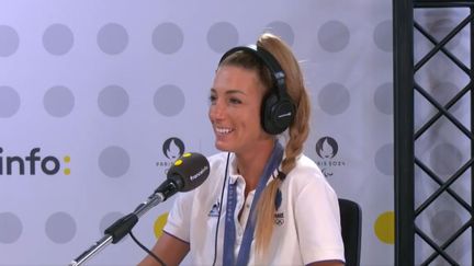 La championne olympique de VTT, Pauline Ferrand-Prévot, le 29 juillet 2024. (FRANCEINFO / RADIOFRANCE)