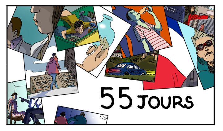 "55 jours", roman sur le web illustré par Luc Desportes (franceinfo/Casterman) (LUC DESPORTES)