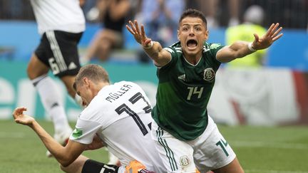 Le footballeur mexicain, Javier Hernandez, lors du match contre l'Allemagne à Moscou (Russie), le 17 juin 2018. (JORGE MARTINEZ/MEXSPORT/PHOTOSPO / PHOTOSPORT)