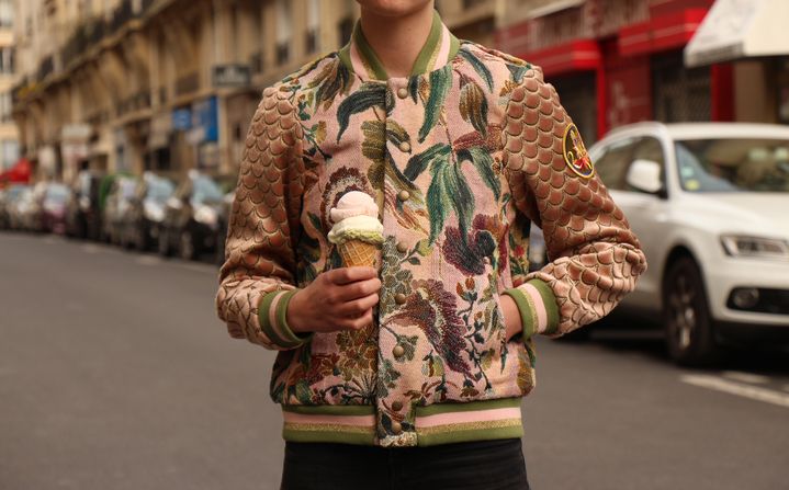 Blouson de la marque 2 Mai qui utilise les textiles oubliés. 2021 (2 MAI)