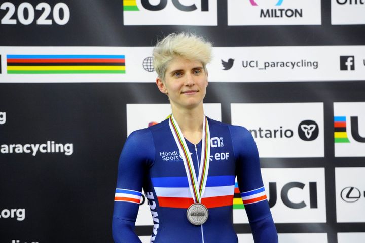 Marie Patouillet lors des Championnats du monde de paracyclisme sur piste 2020. (Jean-Baptiste Benavent / Bleushandisport)