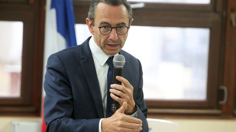 Bruno Retailleau, in Valence (Drôme), on October 22, 2022.   (NICOLAS GUYONNET / HANS LUCAS / AFP)