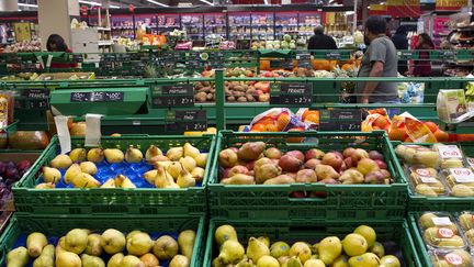 Les étals d'un supermarché à Montpellier (Hérault), le 26 octobre 2017. (MAXPPP)