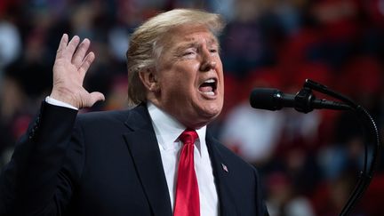 Le président américain Donald Trump, samedi 27 avril 2019 à Green Bay (Winsconsin, Etats-Unis). (SAUL LOEB / AFP)