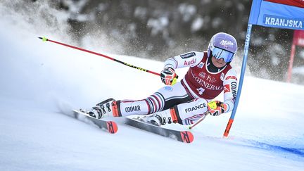 Tessa Worley lors du slalom géant de Kranjska Gora le 16 janvier 2021 pour le compte de la Coupe du monde de ski alpin. (JURE MAKOVEC / AFP)