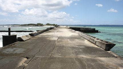 Sur&nbsp;l'atoll de Mururoa principal site d'experimentation des essais nucleaires francais de 1962 a 1996. (MAXPPP)