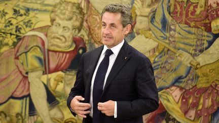 L'ancien pr&eacute;sident de la R&eacute;publique, Nicolas Sarkozy, le 27 mai 2014 &agrave; Madrid (Espagne). (GERARD JULIEN / AFP)