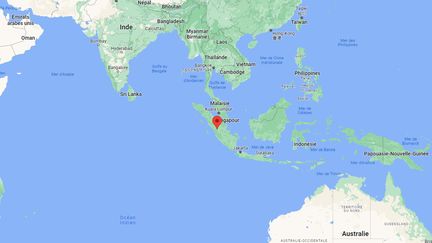 Capture écran de l'île de Sumatra en Indonésie, réalisée à Paris, le 23 août 2022. (GOOGLE MAPS)