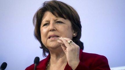 Martine Aubry tient une conférence de presse à Paris, le 18 janvier 2012. (AFP - Fred Dufour)