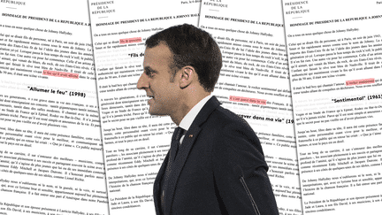 Emmanuel Macron a envoyé un communiqué de presse en hommage à Johnny Hallyday, le 6 décembre 2017, dans lequel il a multiplié les clins d'oeil à "l'idole des jeunes". (MAXPPP / FRANCEINFO)