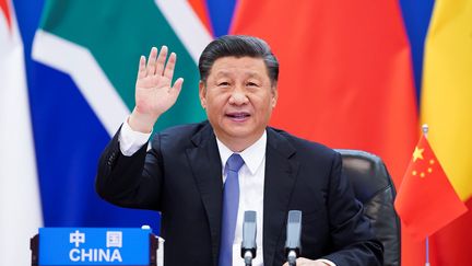 Le président chinois Xi Jinping lors du sommet Chine-Afrique qui s'est tenu en visionconférence. Un sommet consacré à la lutte contre la pandémie et à la résilience des économies africaines. Photo prise à Pékin le 17 juin 2020. (Huang Jingwen / XINHUA / Xinhua via AFP)