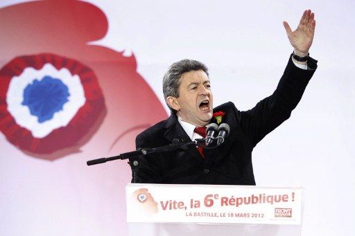 Jean-Luc Mélenchon, place de la Bastille, le 18 mars (AFP/)