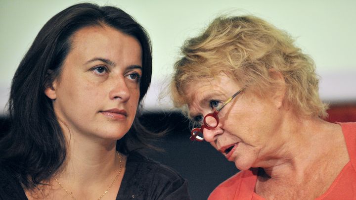 C&eacute;cile Duflot et Eva Joly lors des Journ&eacute;es d'&eacute;t&eacute; d'EELV &agrave; Clermont-Ferrand, le 18 ao&ucirc;t 2011. (THIERRY ZOCCOLAN / AFP PHOTO)