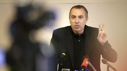 L'animateur Jean-Marc Morandini tient une conférence de presse, à Paris, le 19 juillet 2016. (GEOFFROY VAN DER HASSELT / AFP)