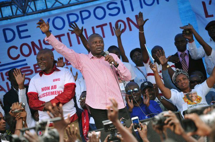 Rassemblement de l'opposition à Kinshasa, le 15 septembre 2015 pour demander au président Kabila de respecter la Constitution. (Photo AFP/Junior Kannah)