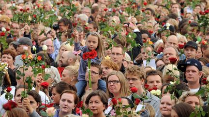 &nbsp; (Manifestation de soutien à Oslo le 25 juillet 2011après le drame d'Utoya © Maxppp)