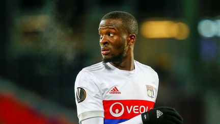 Le milieu de terrain lyonnais Tanguy Ndombélé durant un match contre le&nbsp;CSKA Moscou, à Moscou en Russie, le 8 mars 2018. (SEFA KARACAN / ANADOLU AGENCY / AFP)