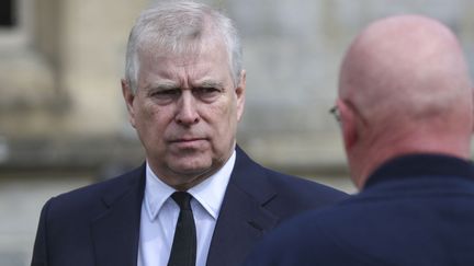 Le prince Andrew, le 11 avril 2021 à Windsor (Royaume-Uni). (STEVE PARSONS / POOL / AFP)