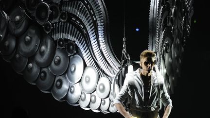 Le chanteur canadien Justien Bieber en concert &agrave; Madrid (Espagne), le 14 mars 2013. (CURTO DE LA TORRE / AFP)