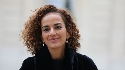 L'écrivaine franco-marocaine Leïla Slimani à l'Elysée pour une cérémonie sur la lutte contre les violences faites aux femmes, le 25 novembre 2017. (LUDOVIC MARIN / AFP)