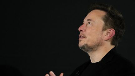 Elon Musk, en marge du sommet britannique sur la sécurité de l'intelligence artificielle, le 2 novembre 2023, à Londres (Royaume-Uni). (KIRSTY WIGGLESWORTH / POOL / AFP)