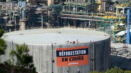 Les associations environnementales sont très opposées à la conversion de l'usine Total de La Mède en bioraffinerie. (BORIS HORVAT / AFP)