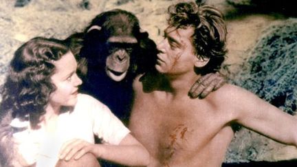 Maureen O&#039;Sullivan, Cheetah et Johnny Weissmuller dans &quot;Tarzan l&#039;homme singe&quot; (1932)
 (AFP / Photo12.com / Collection Cinéma)