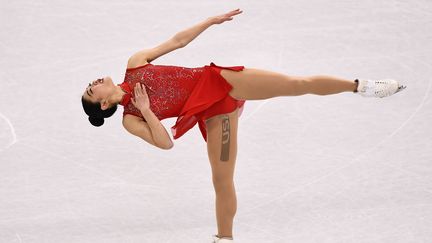 La patineuse américaine Mirai Nagasu, le 12 février 2018 aux Jeux olympiques de Pyeongchang (Corée du Sud). (ARIS MESSINIS / AFP)