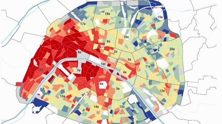 Une carte montre la consommation réelle de gaz, d'électricité et de chauffage des Parisiens en logements privés et sociaux. Elle dévoile que les arrondissements les plus énergivores sont aussi ceux des plus riches. (FRANCEINFO)