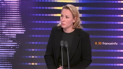 Marion Maréchal, vice-présidente du parti Reconquête !, était l'invitée du "8h30 franceinfo", mardi 5 décembre 2023. (FRANCEINFO / RADIOFRANCE)