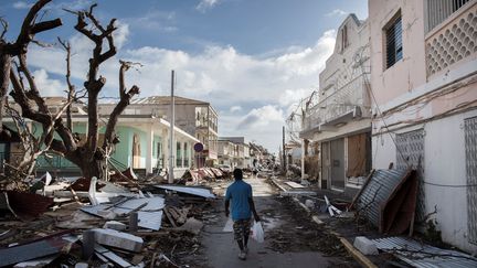 La ville de Marigot a été particulièrement touchée par l'ouragan Irma, le 6 septembre. (MARTIN BUREAU / AFP)