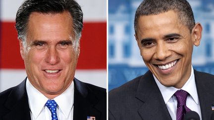 Les deux candidats &agrave; la pr&eacute;sidentielle am&eacute;ricaine, Mitt Romney et Barack Obama. (FILES / AFP)