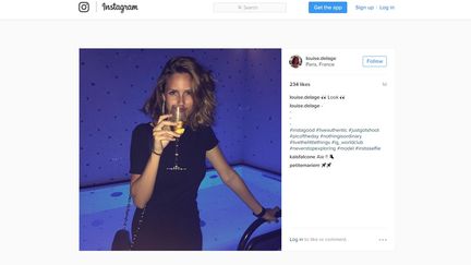 Le faux compte Instagram de Louise Delage a été créé pour une campagne contre l'alcoolisme mondain de l'association Fonds Action Addiction. (LOUISE DELAGE / INSTAGRAM)